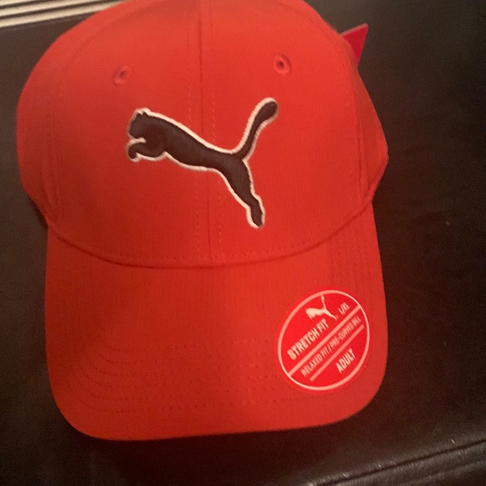 Red puma hat